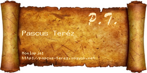 Pascus Teréz névjegykártya
